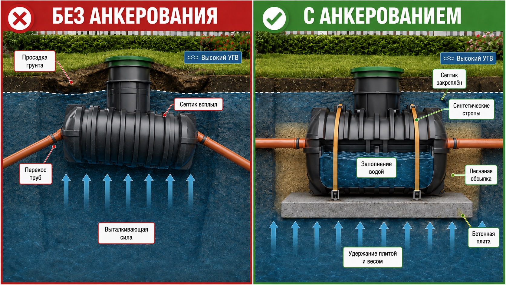 Якорение септика