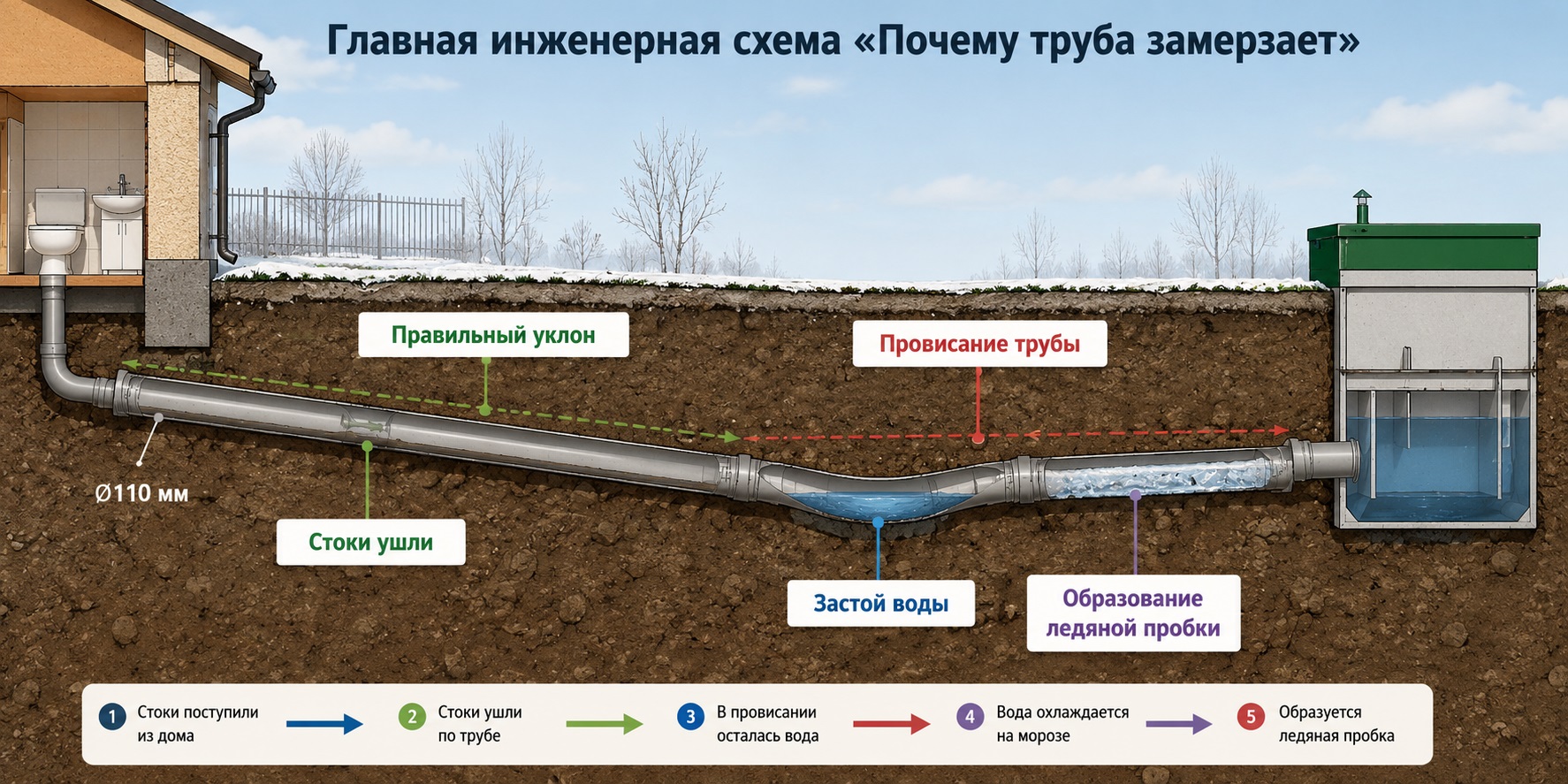 Промерзание трубы