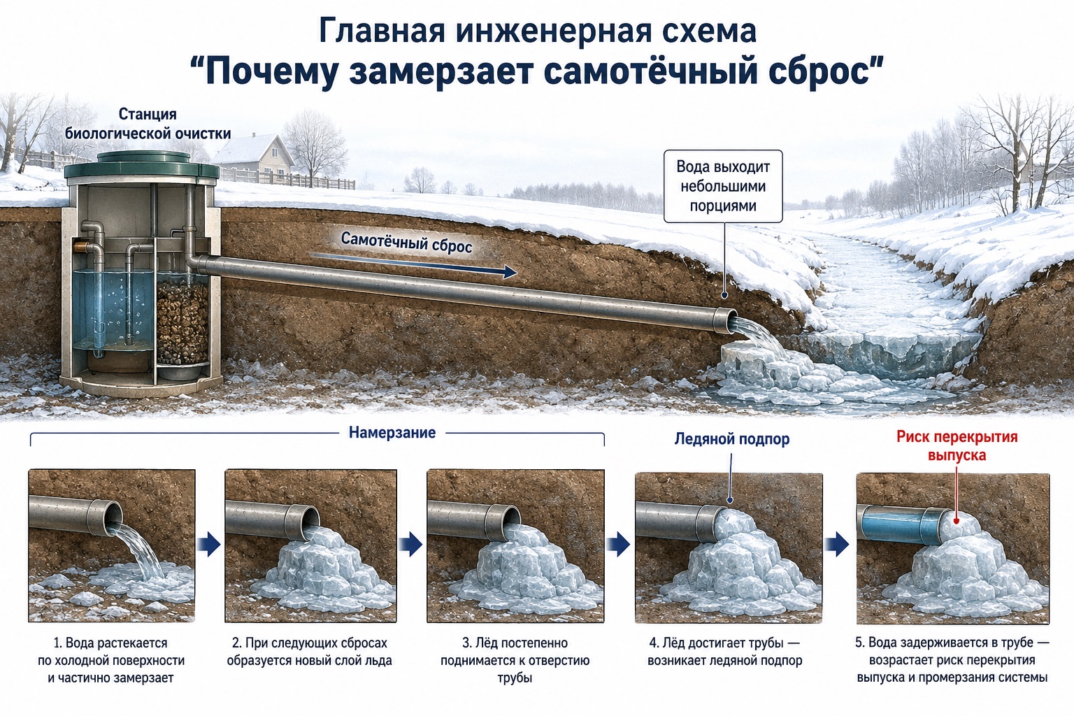 Замерзает самотёк