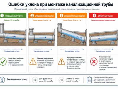 Уклон канализационной трубы 110 мм: почему 0,02 не всегда достаточно