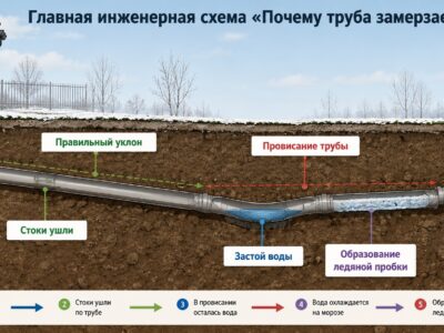 Промерзание подводящей трубы: физика и типовые причины